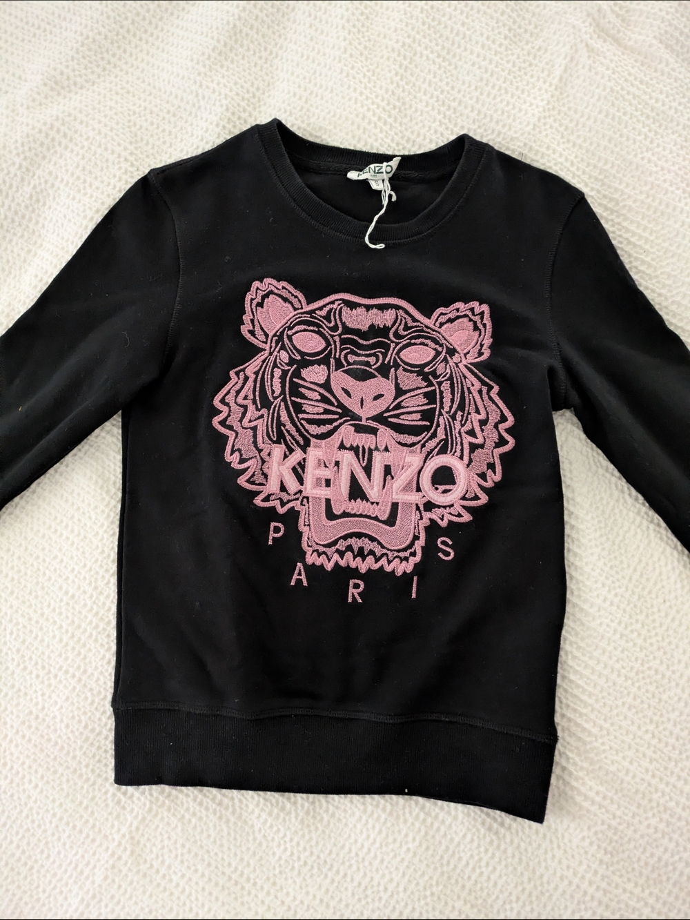 Kenzo Black Sweatshirt with Pink Tiger Logo Women's S  Kids 12-14